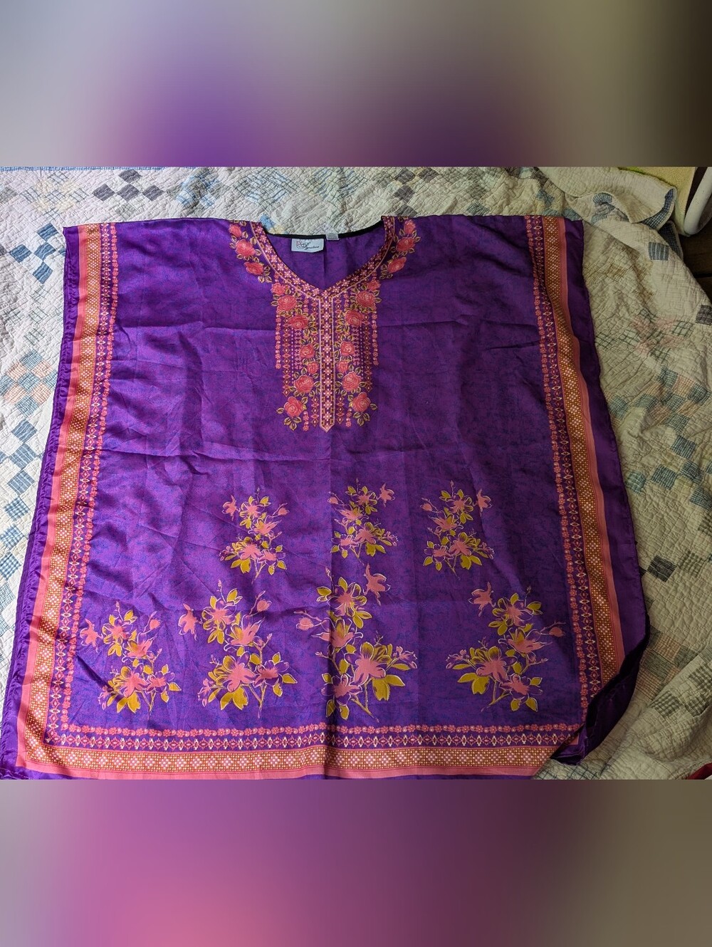 Purple Floral Vintage Kaftan